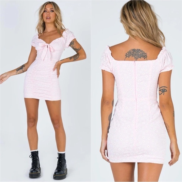 Princess Polly Dress Back To Paris Mini Ruffle Floral Pink 8 - Picture 2 of 12